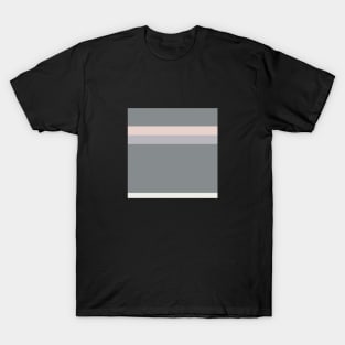 A beautiful mix of Alabaster, Grey, Silver and Lotion Pink stripes. - Sociable Stripes T-Shirt